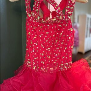 Pink Rhinestone Embellished Dress